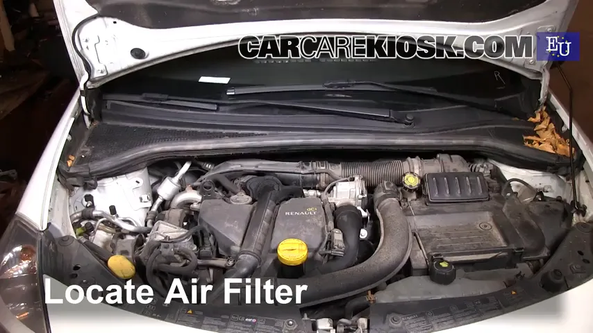 2011 Renault Clio dCi 1.5L 4 Cyl. Turbo Diesel Filtre à air (moteur) Changement